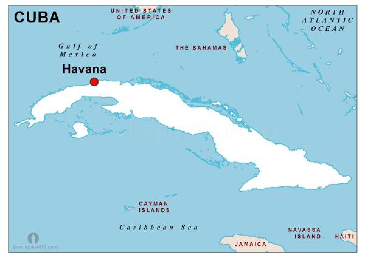 kaart van de hoofdstad van Cuba