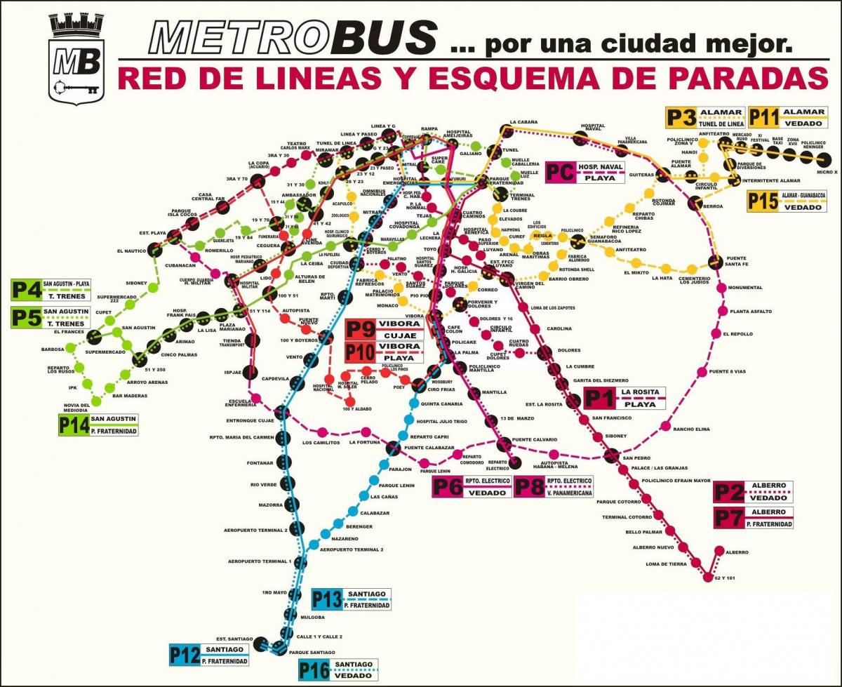 kaart van viazul busstation Havana