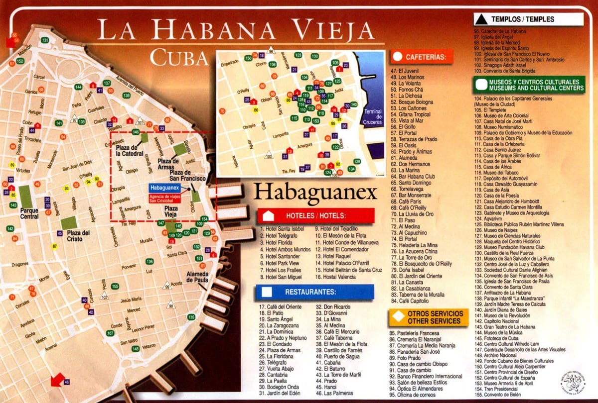 Havana sightseeing kaart