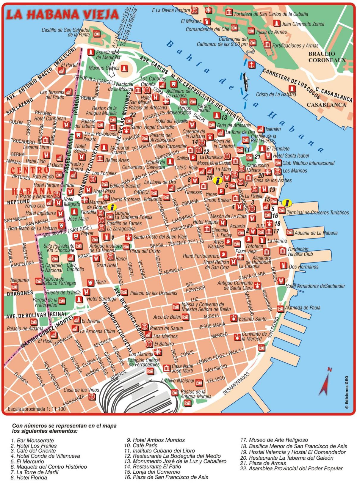 het oude Havana kaart