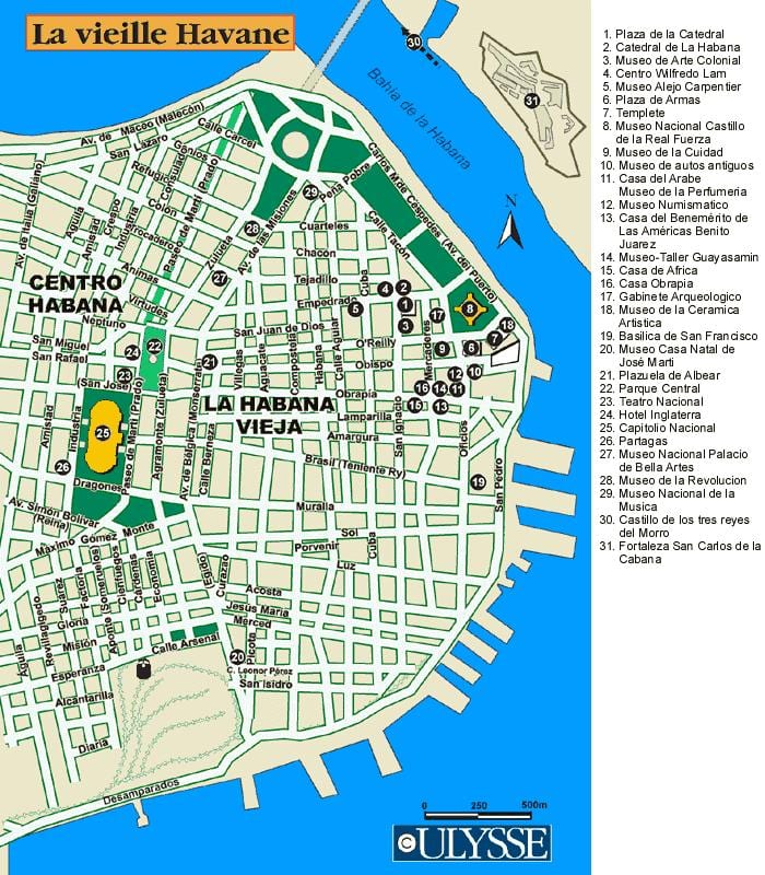 kaart van de haven van Havana kaart