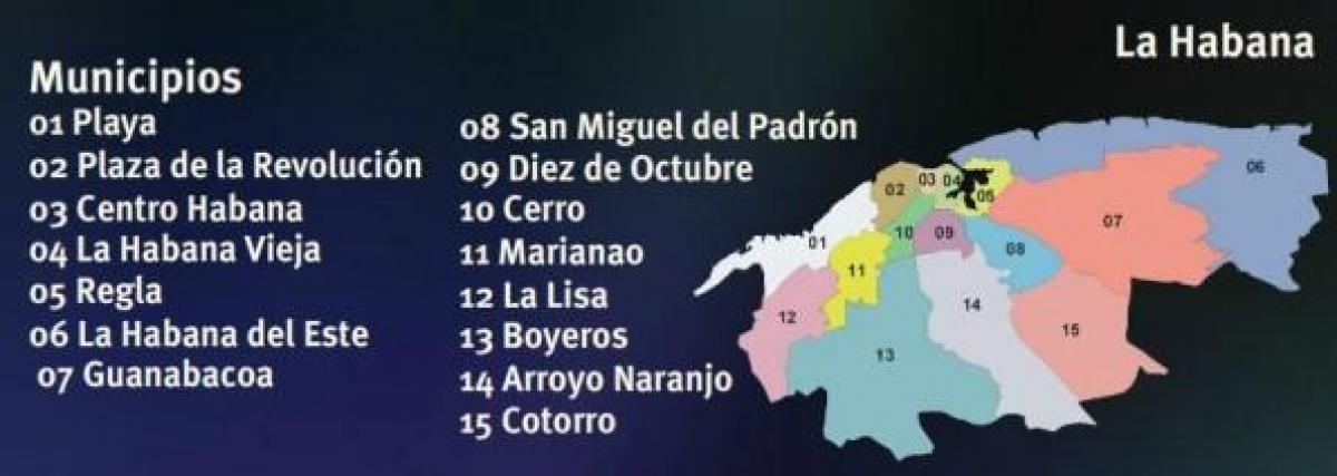 kaart van regla Cuba