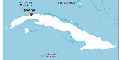 Kaart van de hoofdstad van Cuba