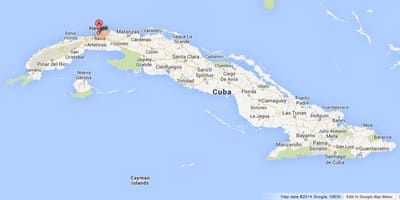 Kaart van Havana wereld