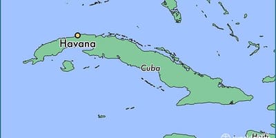 Havana Cuba op kaart