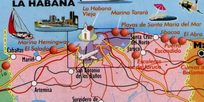 Kaart van Havana stranden