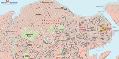 Straat kaart van Havana Cuba