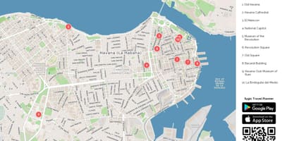 Havana Cuba toeristische kaart